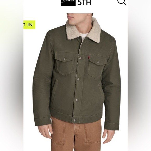 LEVI'S men
Faux Shearling Lined Classic Fit Jacket coat olive green L - Picture 1 of 8